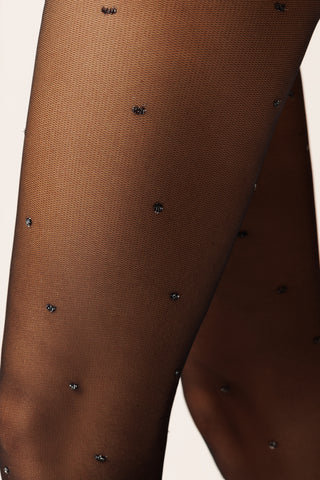 Dres din plasa foarte mica cu buline din lurex argintiu LUREX DIAMONDS - Image 2