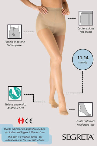 Dres medicinal cu compresie medie 11/14 mmHg YOUNG 70 den - Laura Baldini