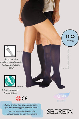 Sosete medicinale UNISEX din bumbac cu compresie medie-mare 16/20 mmHg SKYWALK - Laura Baldini