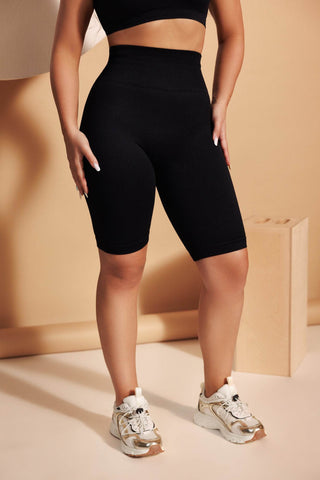 Colanti scurti push-up cu textura rib TRACKS RIB SHAPE - Laura Baldini