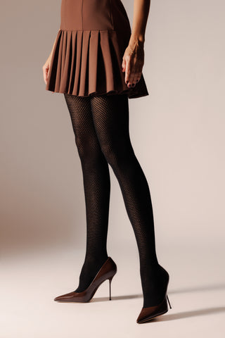 Dres din vascoza cu model tip plasa TENDERNESS 120 den - Laura Baldini