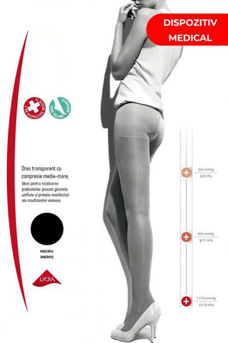 Dres medicinal cu compresie medie 11/14 mmHg COLLANT 70 den - Laura Baldini